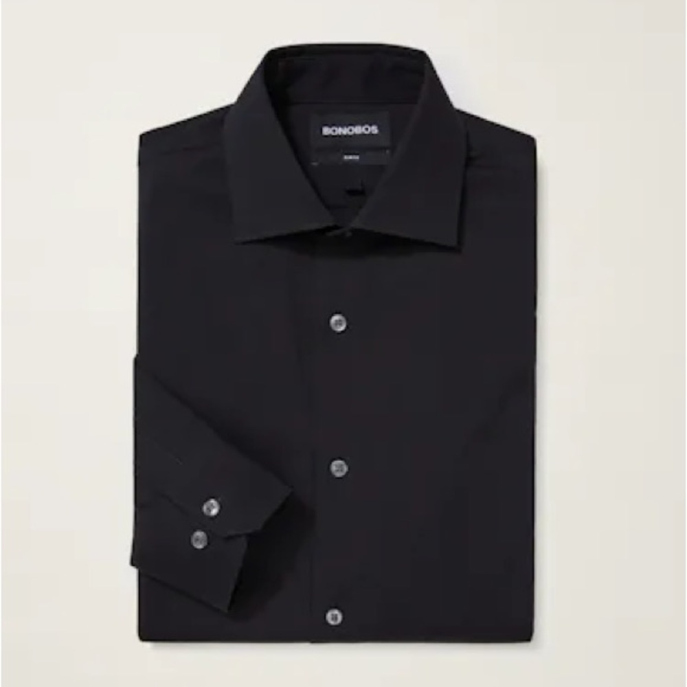 NWOT. Bonobos Jetsetter Stretch Dress Shirt. Men’s 16 X 35. Black